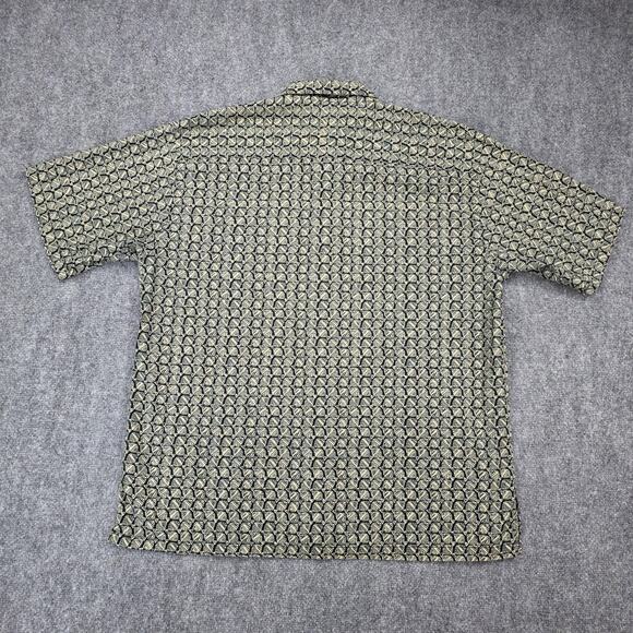 Tori Richard Shirt Mens XL Black Tan Fish Print Aloha Hawaiian Made in USA Camp - Picture 4 of 15
